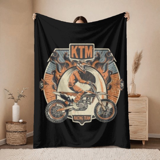 ktm racing team Throw Blankets