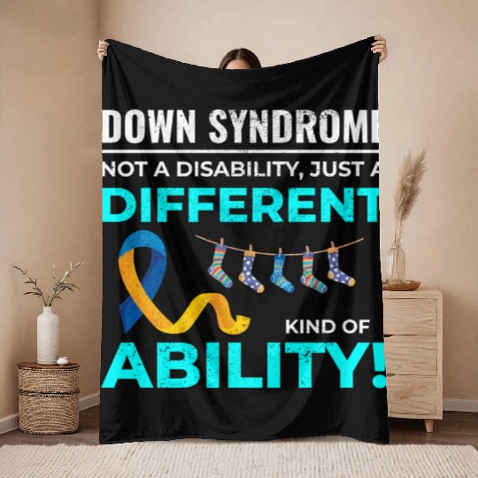 Down Syndrome Awareness Different Ability Throw Blankets