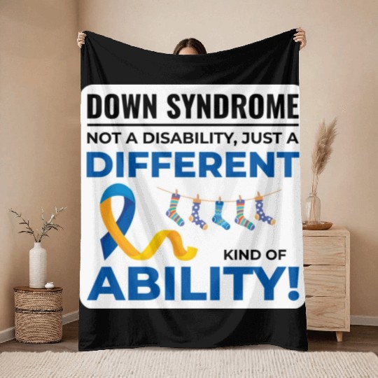 Down Syndrome Awareness Different Ability Throw Blankets