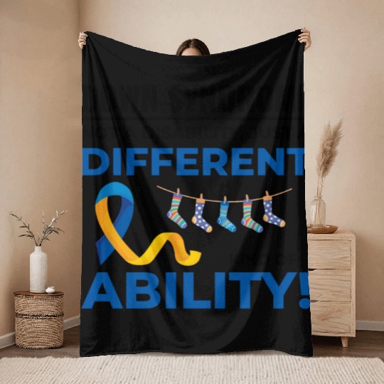 Down Syndrome Awareness Different Ability Throw Blankets