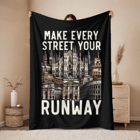 Milan Italy Travel Vacation Italian Milan Skyline Throw Blankets