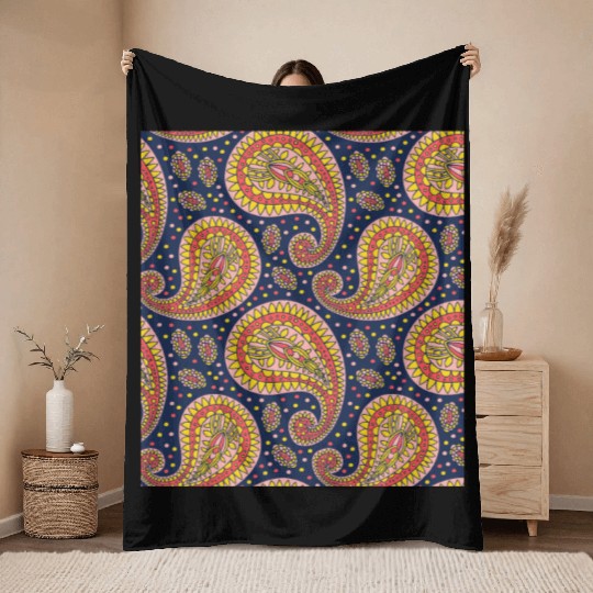 Paisley Pattern, Timeless pattern, Vintage Throw Blankets