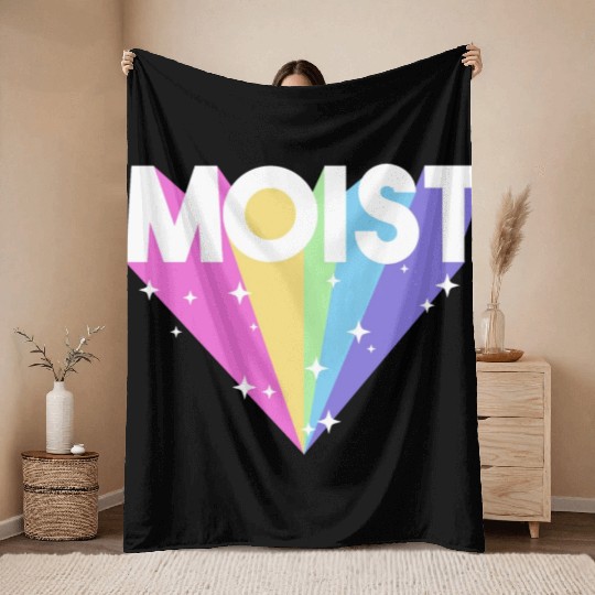 Moist Funny Meme Offensive Weird Cool Hilarious Throw Blankets