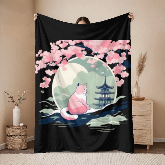 Sakura Serenity Throw Blankets