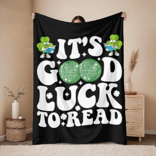 It's Good Luck To Read St Patricks Day Disco Ball Throw Blankets