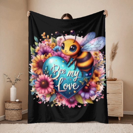 Bee my love. Throw Blankets