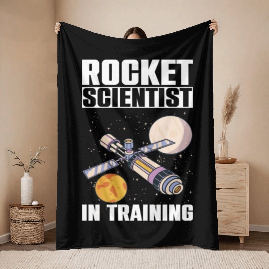Rocket Scientist Studied Science In Training Throw Blankets