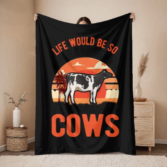 Cow Cattle Breeder Farmer Cows Throw Blankets