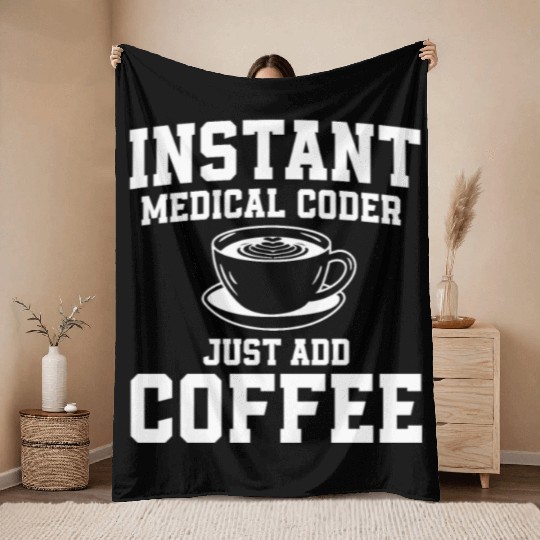 Medical Coder Coffee Throw Blankets