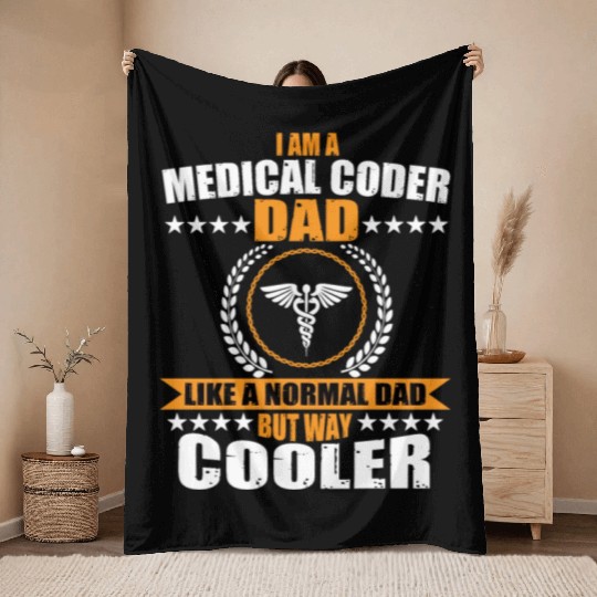 Medical Coder Dad Throw Blankets