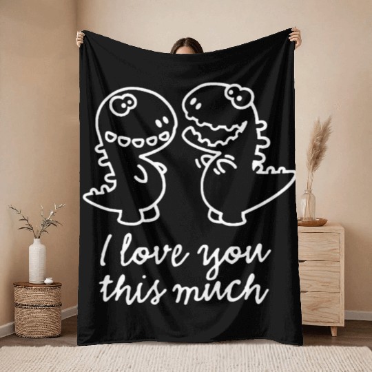 I Love You This Much Romantic Throw Blankets