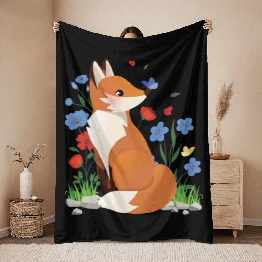Fox Cottagecore Naturecore Children Throw Blankets