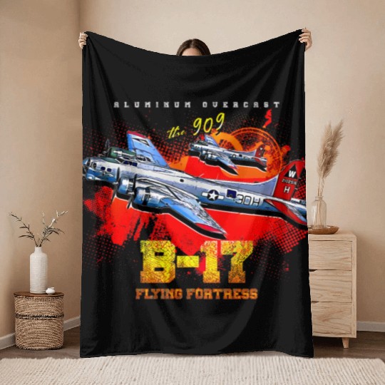 B-17 Flying Fortress heavy us air force bomber Air Throw Blankets