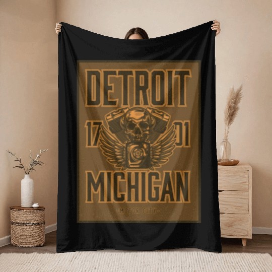 Detroit Throw Blankets