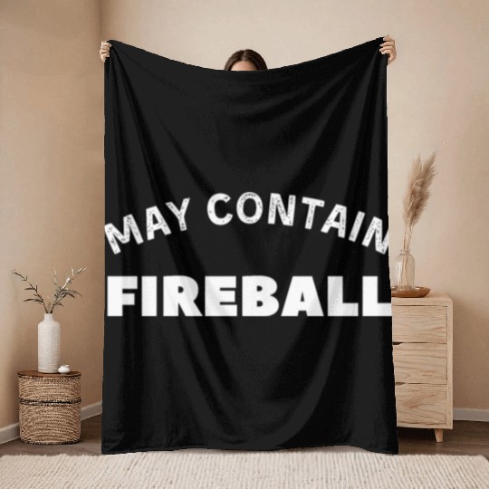 May Contain Fireball vintage Drinker Throw Blankets