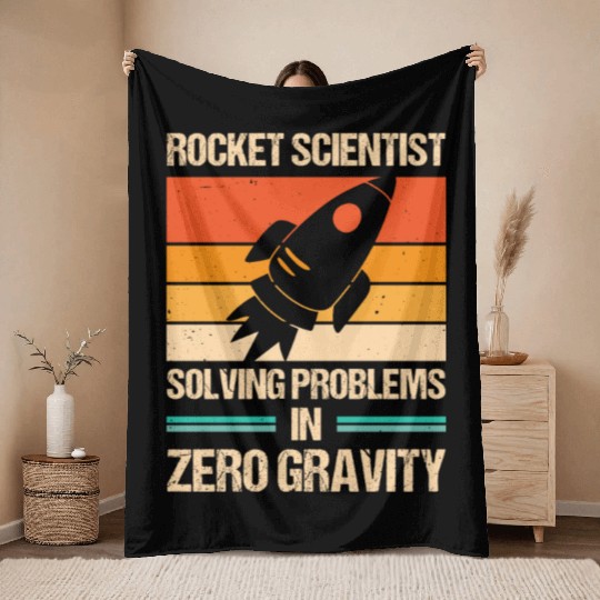 Rocket Scientist Retro Zero Gravity Vintage Throw Blankets
