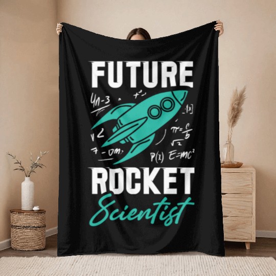 Rocket Scientist Future Mathematician Racket Throw Blankets