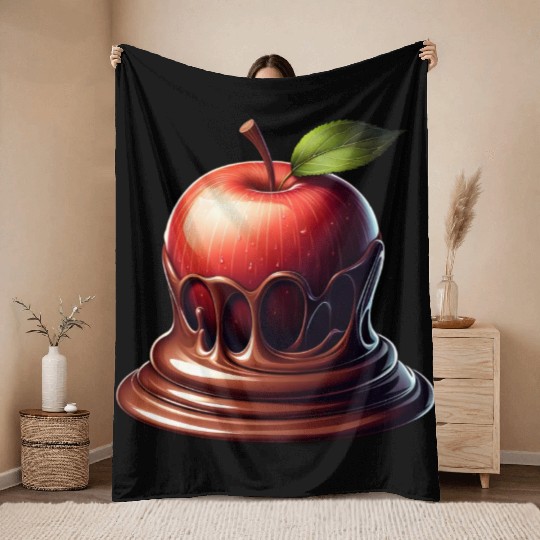 Chocolate Apple Fusion Melting Design Throw Blankets