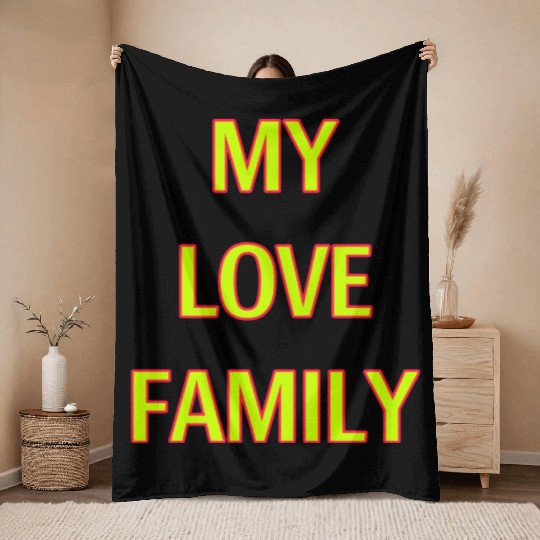 MY LOVE FAMILY USA Throw Blankets