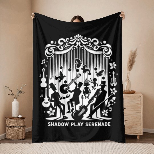 Puppet Mastery Shadow Play Ventriloquist gift Throw Blankets