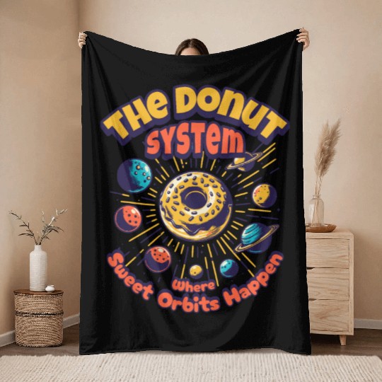 Donut Solar System Throw Blankets