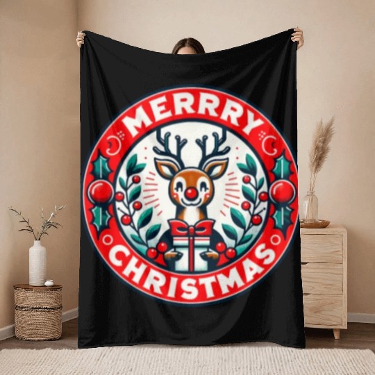 Merry Christmas design Funny Gift for Xmas Lovers Throw Blankets