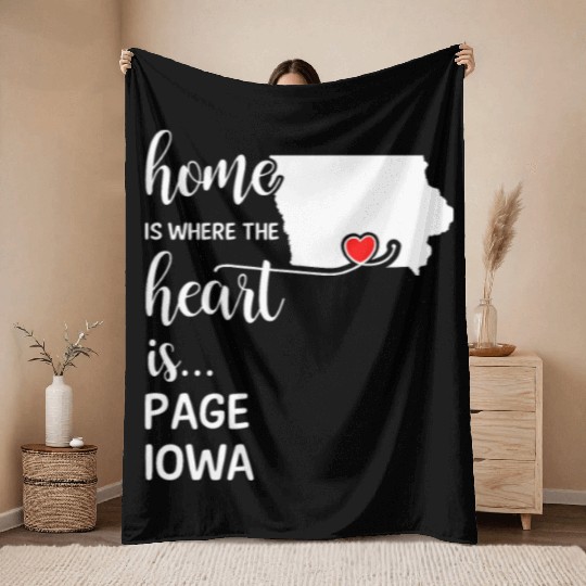 Page County Iowa Is Where My Heart Is Gift Throw Blankets
