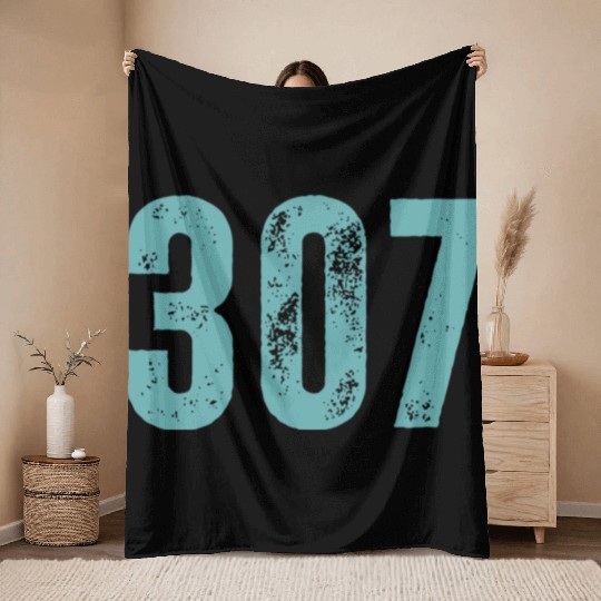307 Area Code Wyoming Throw Blankets