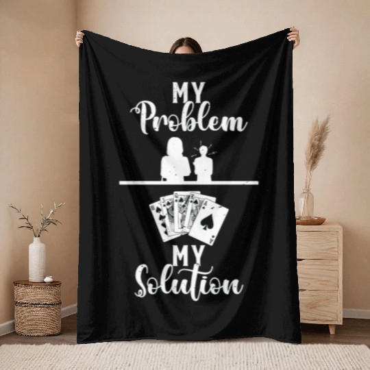 Classic Blackjack My Problem My Pictogram Mom Dad Throw Blankets