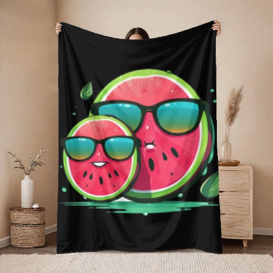 Dad watermelon Throw Blankets