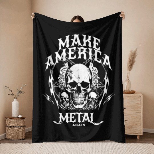 Metal Revival American Spirit Throw Blankets
