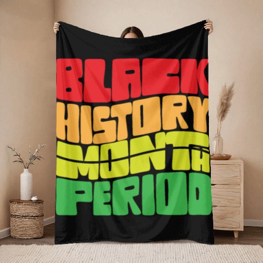 Black History Month Period African American Pride Throw Blankets