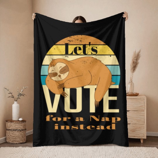 I Vote Pizza So Don't Blame Me Throw Blankets