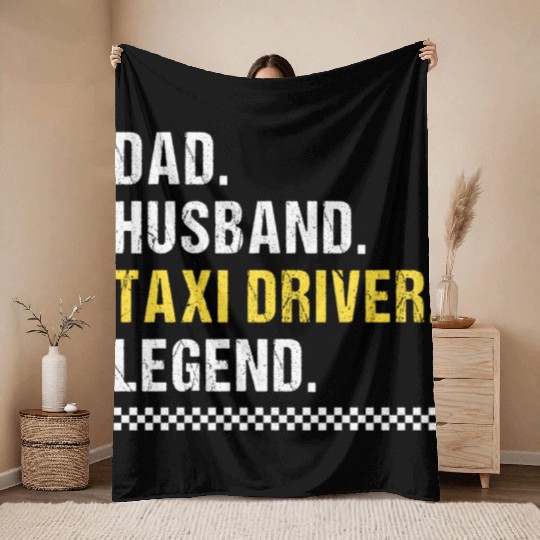 Dad Taxi Driver Throw Blankets