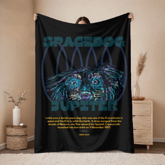 Futuristic Dog Art (Type Writer) Throw Blankets