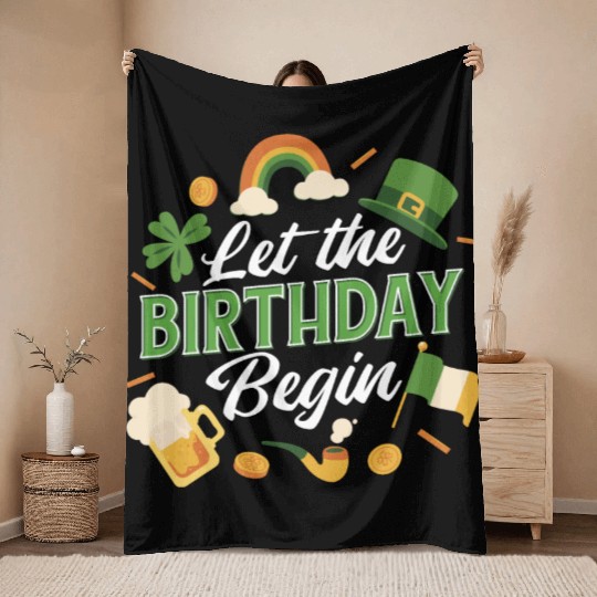 Irish Birthday Celebration Festive St. Throw Blankets
