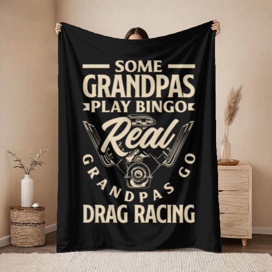 Funny Drag Race Drag Racing Gift Throw Blankets