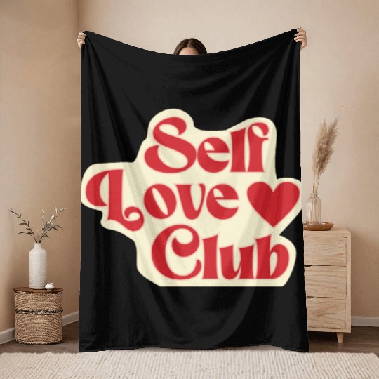 Self Love Club Throw Blankets
