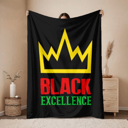 Black Excellence Throw Blankets