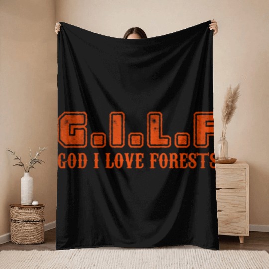 God I love forests Throw Blankets