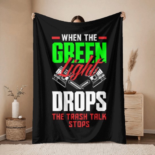 Funny Drag Race Drag Racing Gift Throw Blankets