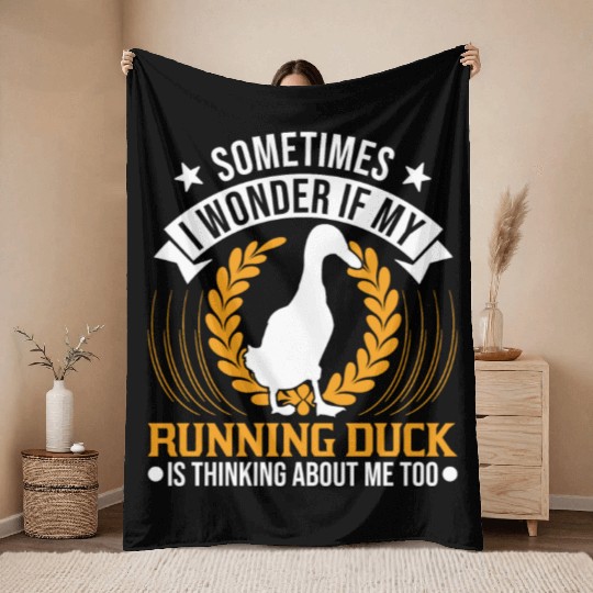 Indian Runner Duck Gift Bottle Throw Blankets