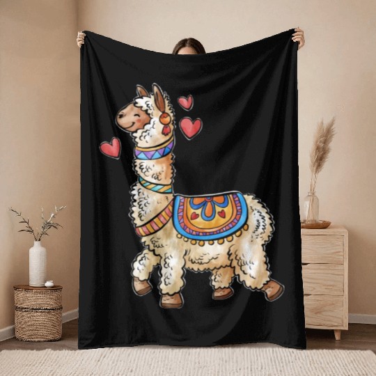 llama for animals lover Throw Blankets