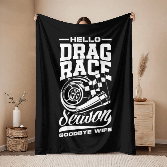 Funny Drag Race Drag Racing Gift Throw Blankets