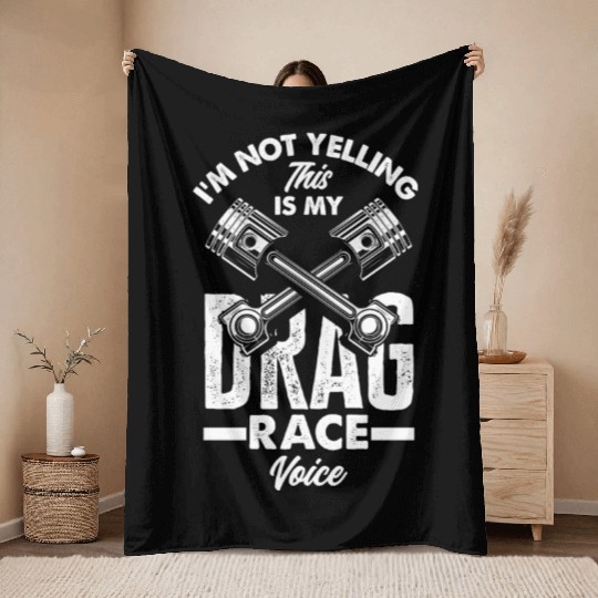Funny Drag Race Drag Racing Gift Throw Blankets