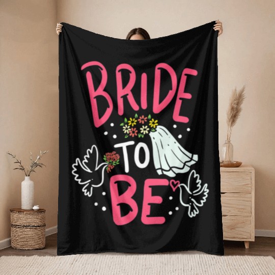 Bride To Be Engagement Marriage Bachelorette Party Throw Blankets