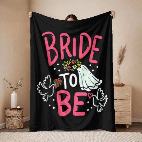 Bride To Be Engagement Marriage Bachelorette Party Throw Blankets
