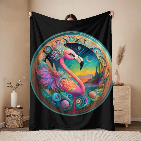 aiTee Flamingo 01 Throw Blankets