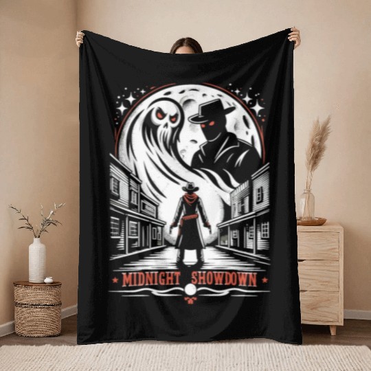 Cowboy Barn Bull Rider Rodeo Country Western Gift Throw Blankets