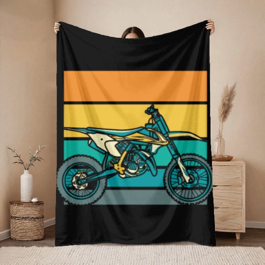 Dirt Bike Mx Motocross Supermoto Throw Blankets